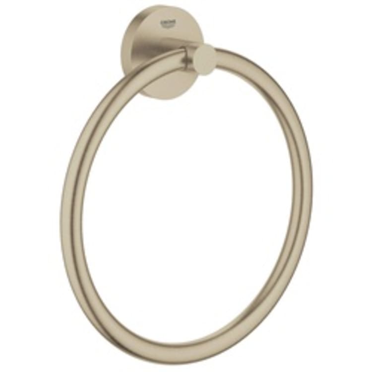 GROHE 40365EN1 Essential™ Towel Ring, 7-1/16 in Dia Ring, 1-3/4 in OAD x 7-7/8 in OAH, Metal, Import