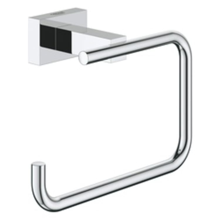 GROHE 40507001 Essentials Cube Toilet Paper Holder Without Cover, 3-7/8 in H, Brass, StarLight® Chrome Plated, Import