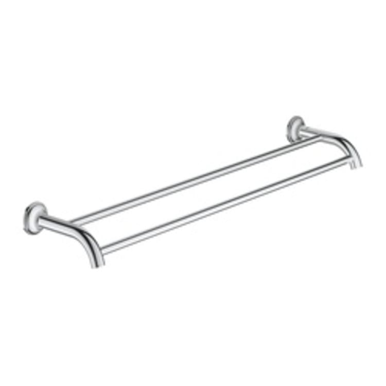 GROHE 40654001 Essentials Authentic Double Towel Rail, 3-3/8 in OAD, Metal, Import