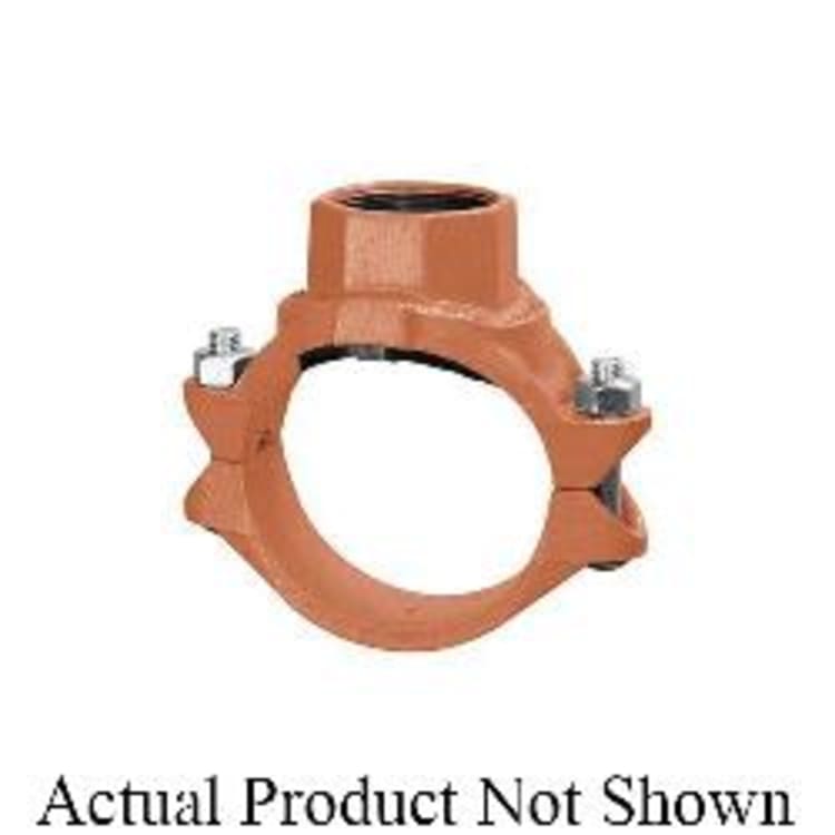 Gruvlok® 0390171999 FIG 7045 Clamp-T Branch Outlet, 2-1/2 x 1 in Nominal, FNPT Connection, Ductile Iron Clamp, Rust Inhibiting Painted, Domestic