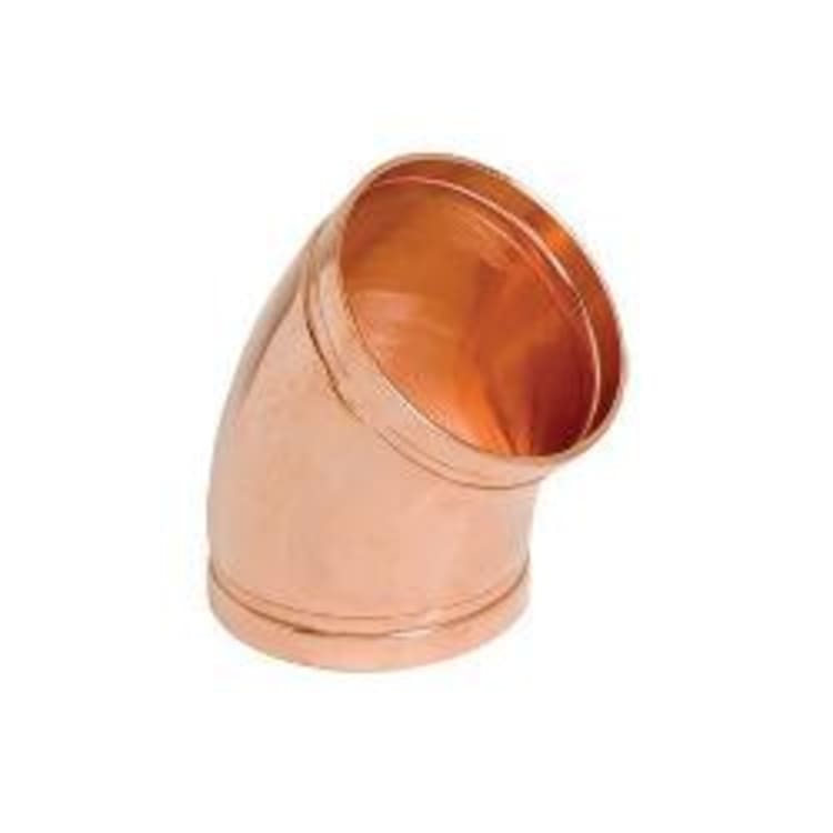 Gruvlok® 0880000369 FIG 6051 45 deg Elbow, 5 in Nominal, Grooved End Style, Copper, Import