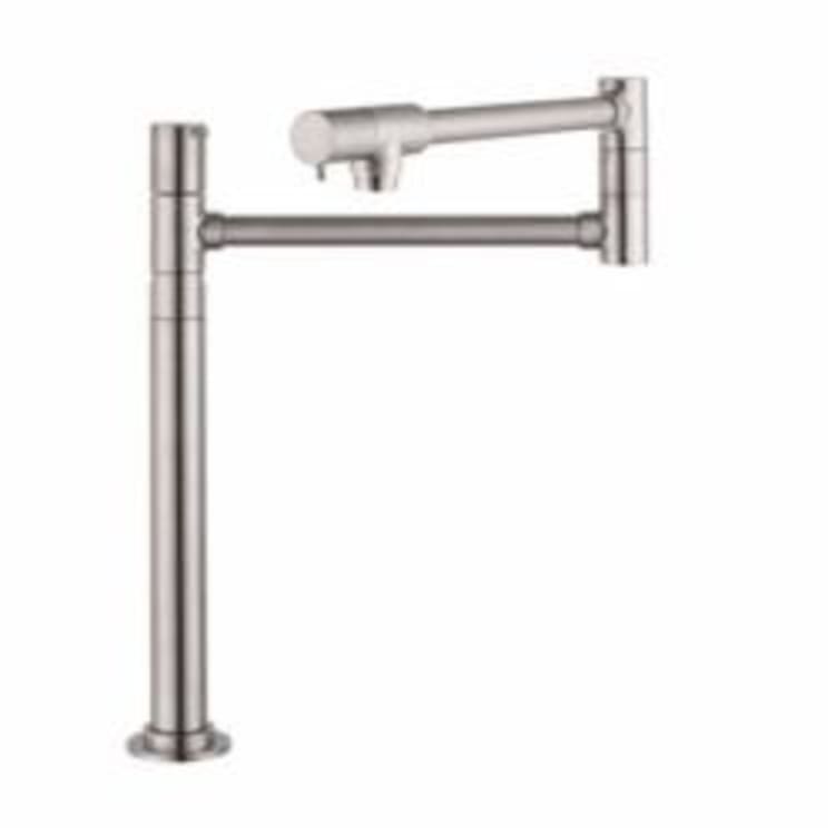 Hansgrohe 04058860 Talis S Freestanding Pot Filler, 2.5 gpm, Steel Optik, 2 Handles, Domestic, Residential