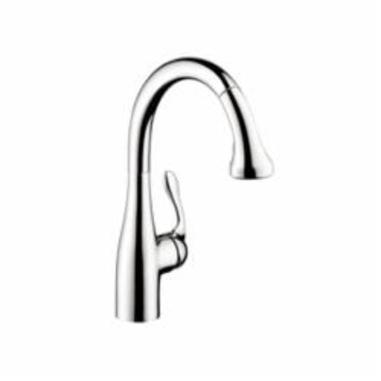 Hansgrohe 04066000 Allegro E Gourmet Pull-Down Kitchen Faucet, 1.75 gpm Flow Rate, Polished Chrome, 1 Handles, 1 Faucet Holes, Function: Traditional, Residential