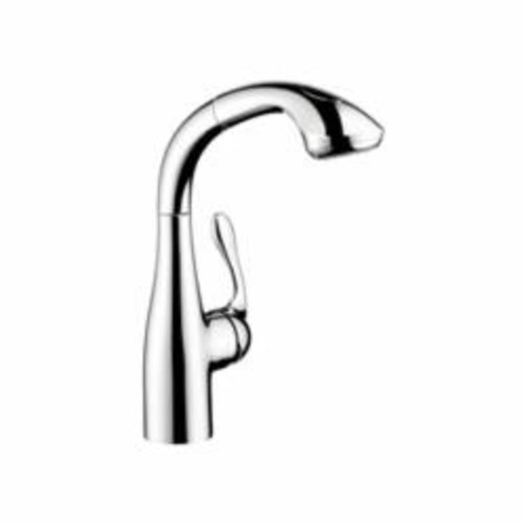 Hansgrohe 04067000 Allegro E Pull-Down Prep Kitchen Faucet, 1.75 gpm, 1 Handle, Chrome Plated, Residential