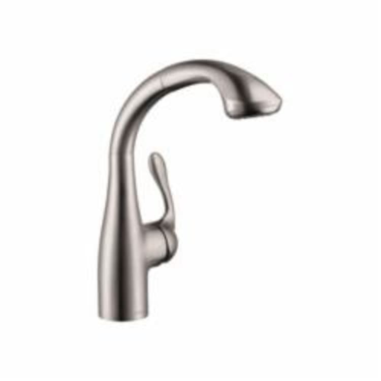 Hansgrohe 04067860 Allegro E Pull-Down Prep Kitchen Faucet, 1.75 gpm, 1 Handle, Steel Optik, Residential