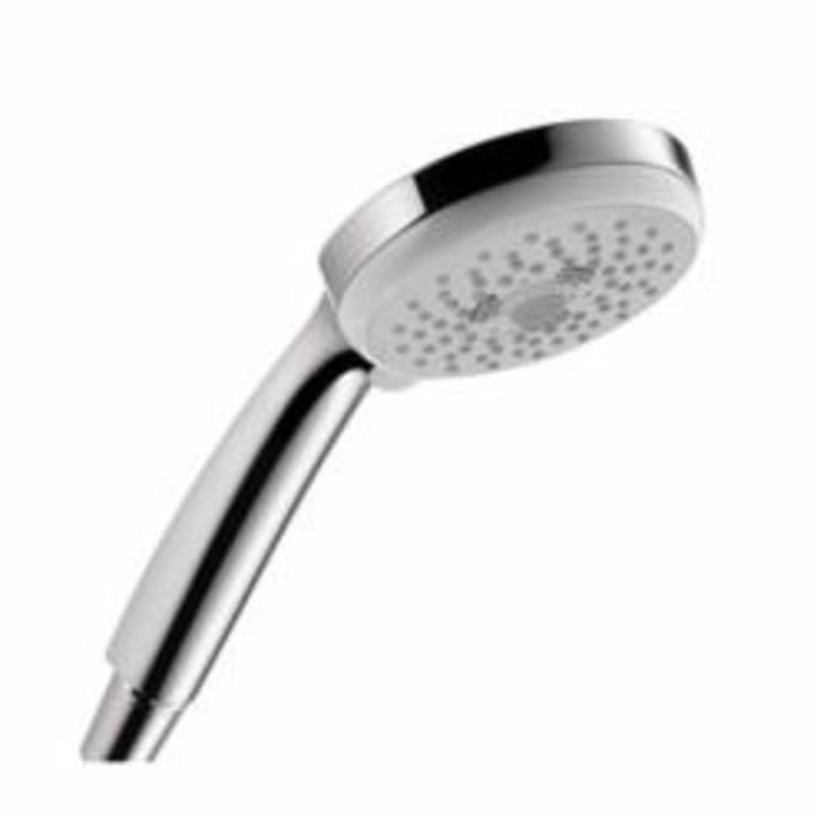 Hansgrohe 04073000 Croma E 100 3-Jet Hand Shower, 2.5 gpm, 3 Sprays, 4 in Dia Head, 1/2 in