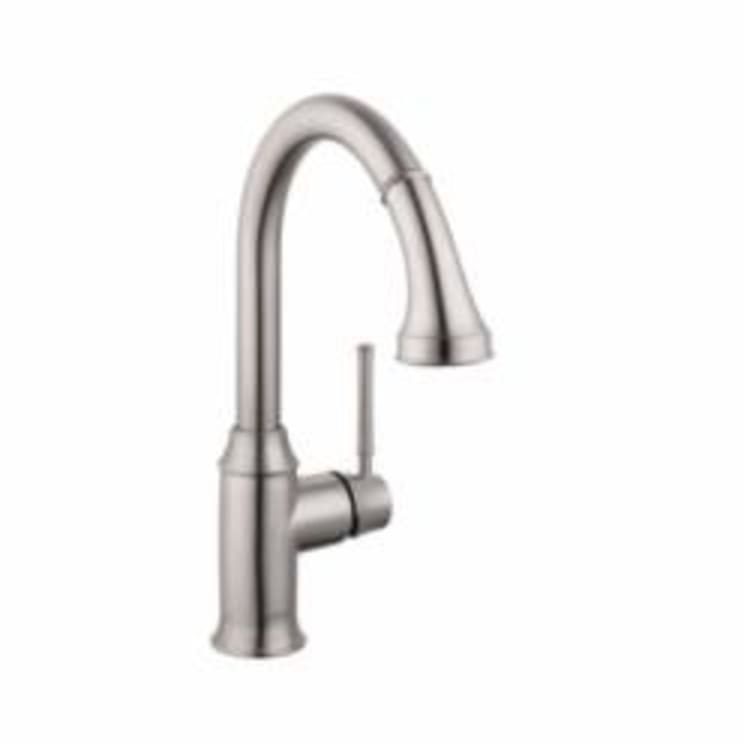 Hansgrohe 04215800 Talis C Pull-Down Kitchen Faucet, 1.75 gpm, 1 Faucet Hole, Steel Optic, 1 Handle, Residential