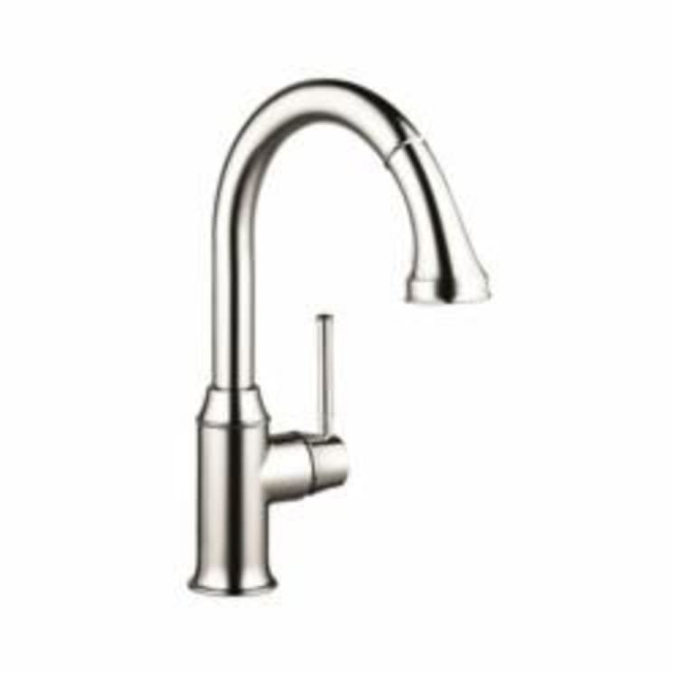 Hansgrohe 04215830 Talis C Pull-Down Kitchen Faucet, 2.2 gpm, 1 Faucet Hole, Polished Nickel, 1 Handle, Residential