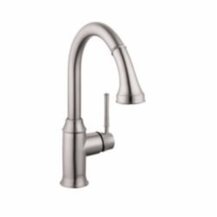 Hansgrohe 04216800 Talis C Pull-Down Prep Kitchen Faucet, 1.75 gpm, 1 Handle, Steel Optik, Residential