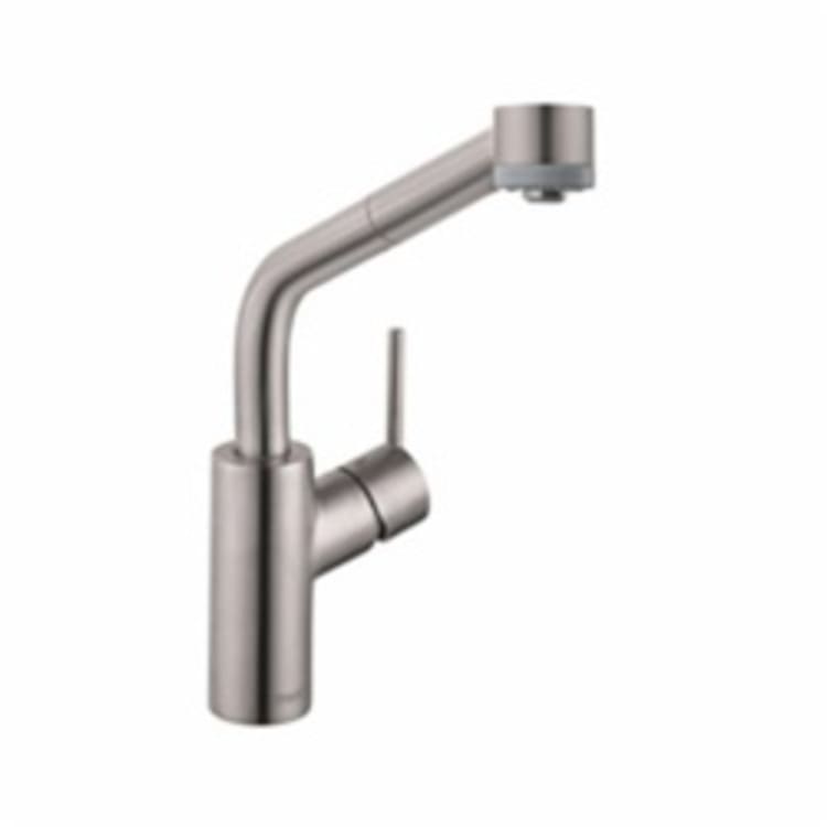 Hansgrohe 04247800 Talis S Pull-Out Kitchen Faucet, 1.75 gpm, 1 Faucet Hole, Steel Optic, 1 Handles