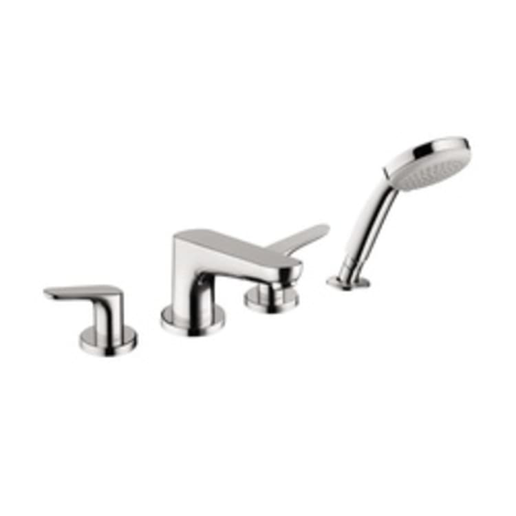 Hansgrohe 4366000 Focus E 4 Roman Tub Set Trim, 5 gpm, Chrome Plated, 2 Handles, Hand Shower Yes/No: Yes, Import