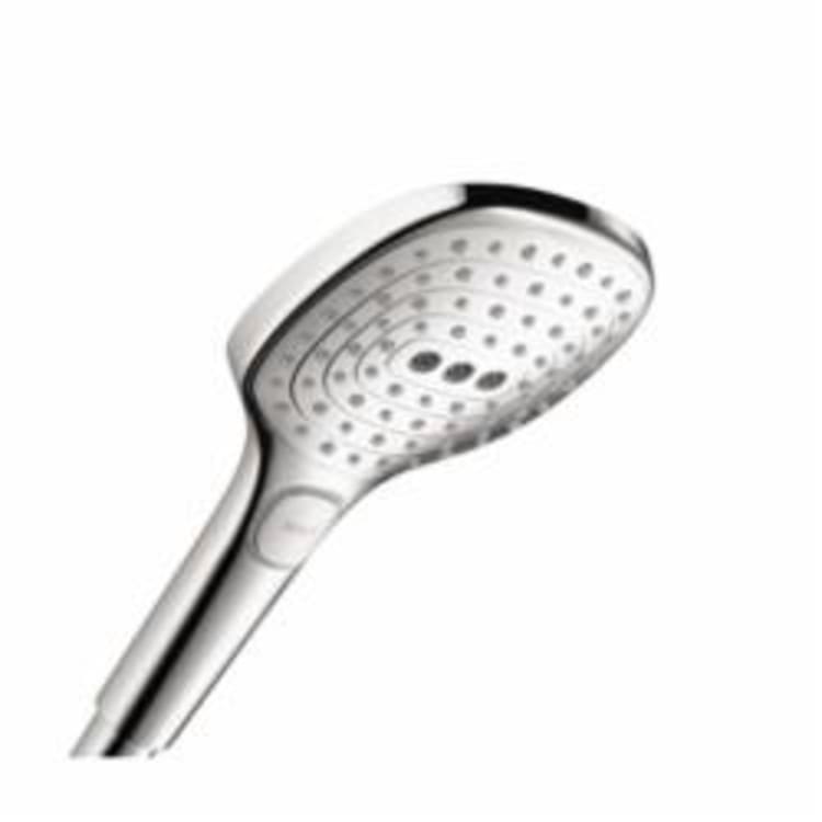 Hansgrohe 04528000 Raindance Select E 120 AIR 3-Jet Hand Shower, 2 gpm Flow Rate, 3 Sprays, 4-3/4 in Dia Head, 1/2 in Connection