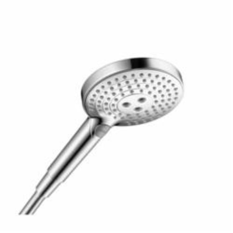 Hansgrohe 04529000 Raindance Select S 120 AIR 3-Jet Hand Shower, 2 gpm Flow Rate, 3 Sprays, 4-7/8 in Dia Head, 1/2 in Connection