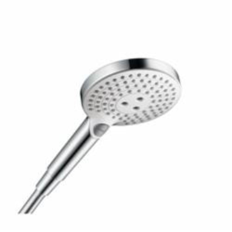 Hansgrohe 04529400 Raindance Select S 120 AIR 3-Jet Hand Shower, 2 gpm Flow Rate, 3 Sprays, 4-7/8 in Dia Head, 1/2 in Connection
