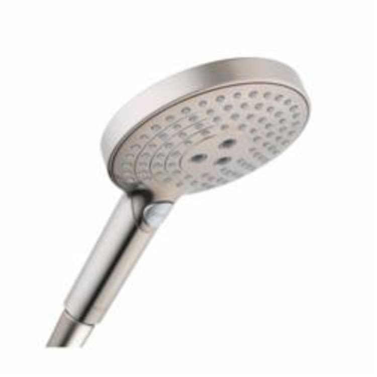 Hansgrohe 04529820 Raindance Select S 120 AIR 3-Jet Hand Shower, 2 gpm, 3 Sprays, 4-7/8 in Dia Head, 1/2 in