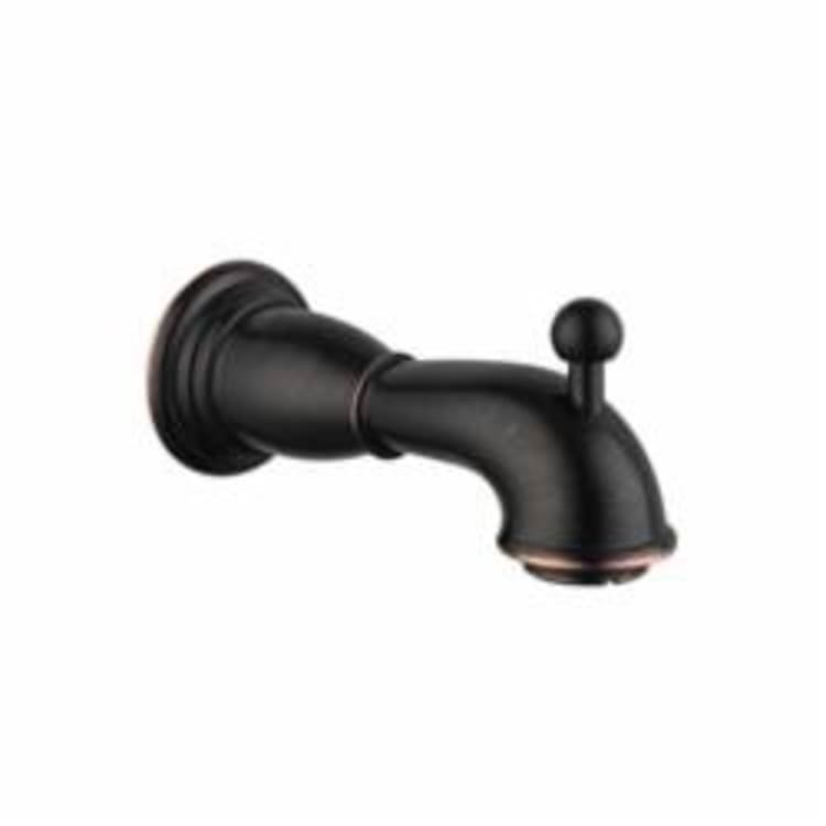 Hansgrohe 06089920 C Tub Spout With Diverter, 6 in L, 1/2 in NPT Connection, Solid Brass, Rubbed Bronze