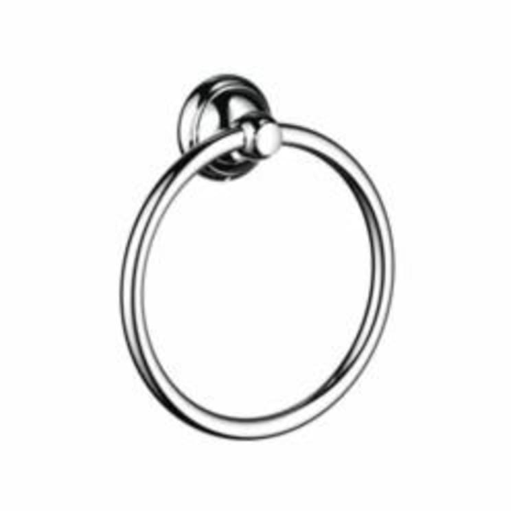 Hansgrohe 06095000 Wall Mount C Towel Ring, 7 in Dia Ring, 2 in OAD, Solid Brass