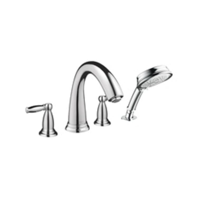 Hansgrohe 6123000 Swing C Roman Tub Set Trim, 5 gpm, 10 in Center, Chrome Plated, 2 Handles, Hand Shower Yes/No: Yes