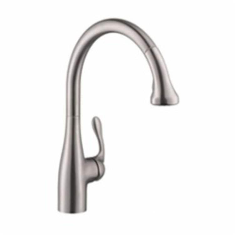 Hansgrohe 06460860 Allegro E Gourmet Semi-Pro Pull-Down Kitchen Faucet, 1.75 gpm, 1 Faucet Hole, Steel Optic, 1 Handle, Import, Commercial