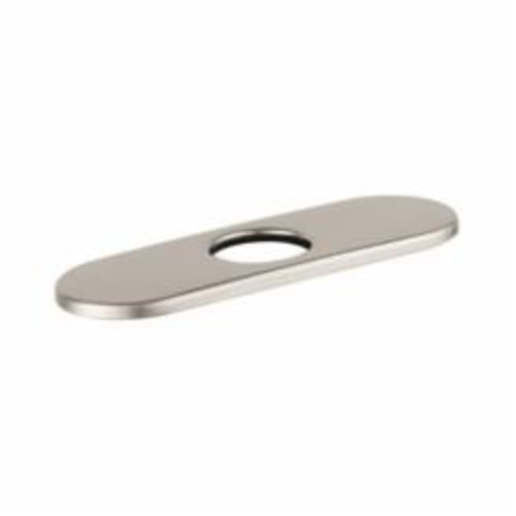 Hansgrohe 06490820 Base Plate, For Use With Contemporary 1-Hole Faucet, 6 in L x 1/4 in H x 2-1/8 in W, Metal, Brushed Nickel