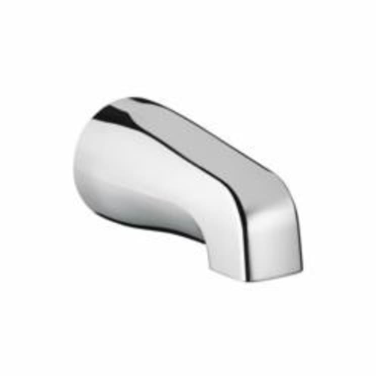 Hansgrohe 06500001 IP Tub Spout, 5 in L, 1/2 in NPT Connection, Metal, Chrome Plated, Commercial