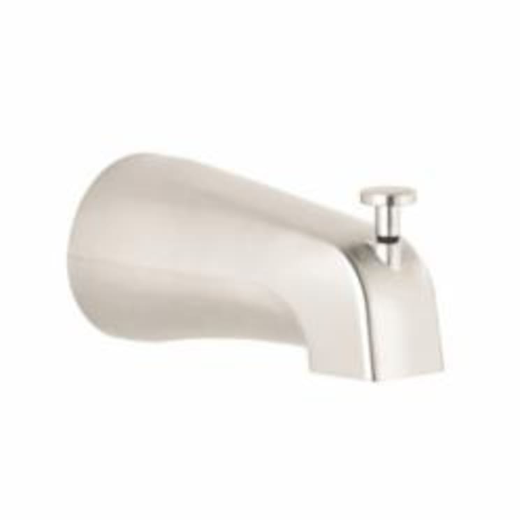 Hansgrohe 06501820 IP Tub Spout With Diverter, 5 in L, 1/2 in NPT Connection, Brass, Brushed Nickel, Commercial