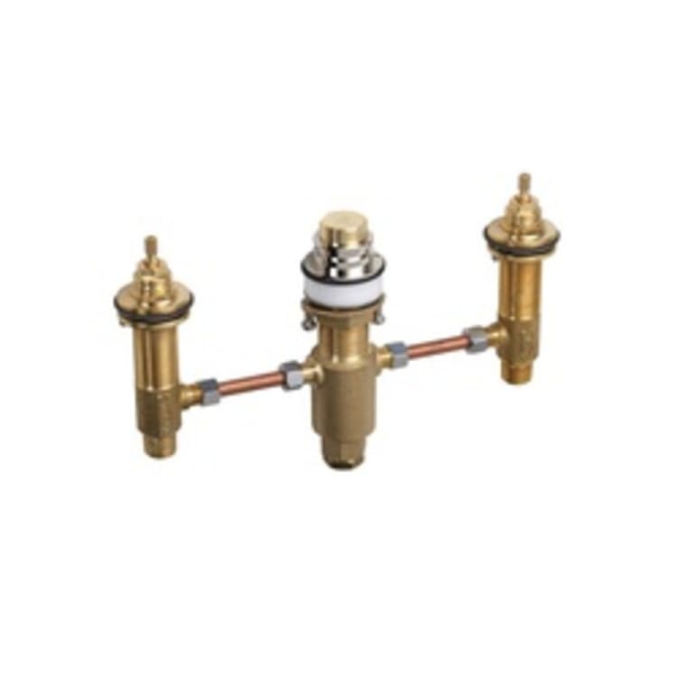Hansgrohe 06607000 3-Hole Tub Filler, 1/2 in NPT Inlet x 1/2 in NPT Outlet, 44 psi, 10 gpm, Solid Brass Body, Domestic