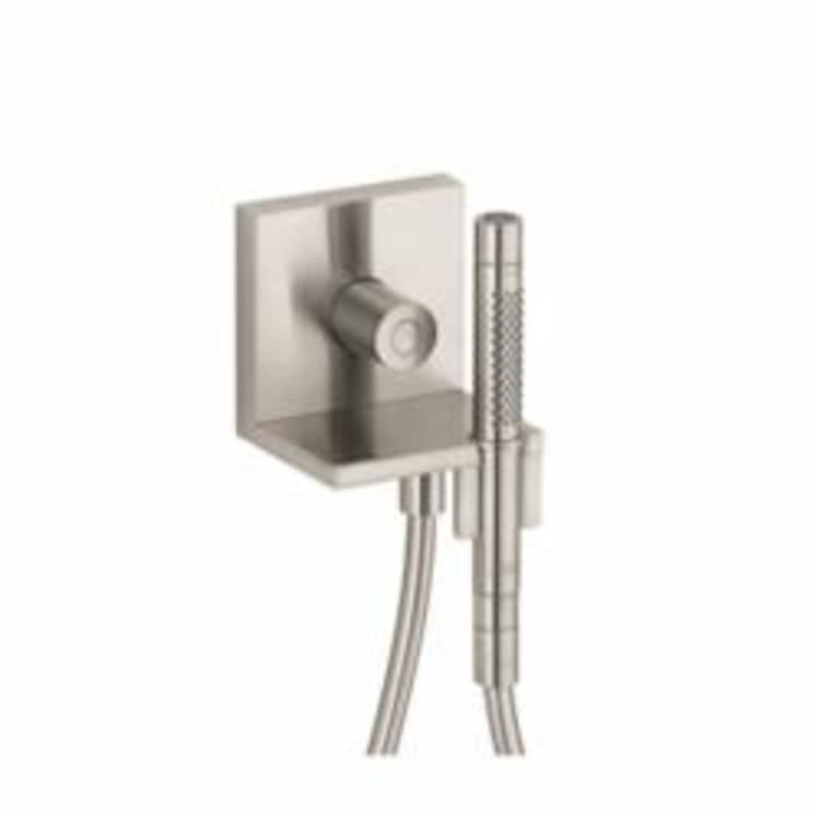 Hansgrohe 10651821 Axor Starck Hand Shower Module Trim, (1) 5 in Dia Shower Head, 2 gpm, 49 in L Hose, Slide Bar: No, Brushed Nickel