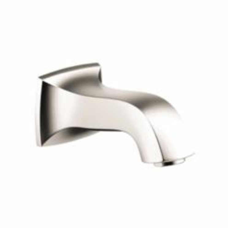 Hansgrohe 13413831 Metris C Tub Spout, 6 in L x 1-3/8 in H, Solid Brass, Polished Nickel, Import