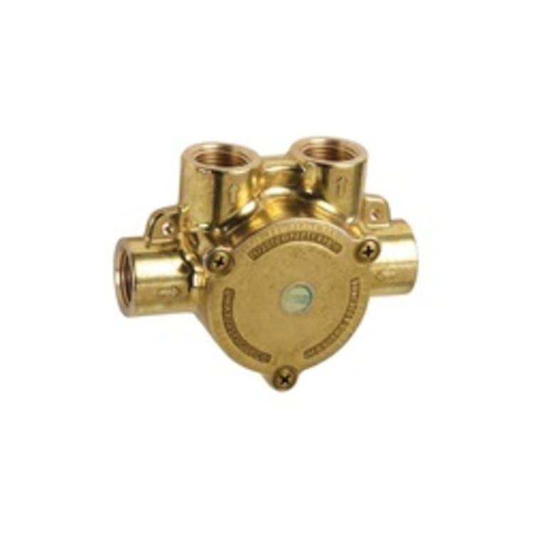 Hansgrohe 13418181 In-Line Pressure Balance Rough-In Valve, 1/2 in FNPT Inlet x 1/2 in FNPT Outlet, 44 psi, 4.5 gpm, Brass Body