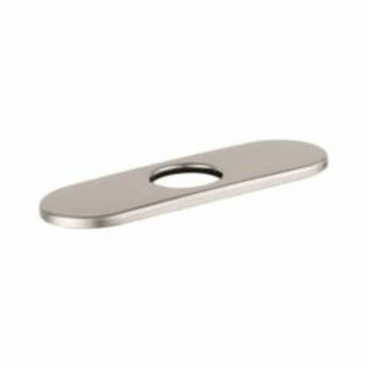 Hansgrohe 14018821 Base Plate, For Use With Traditional 1-Hole Faucet, 6 in L x 1/4 in H x 2-1/2 in W, Metal, Brushed Nickel