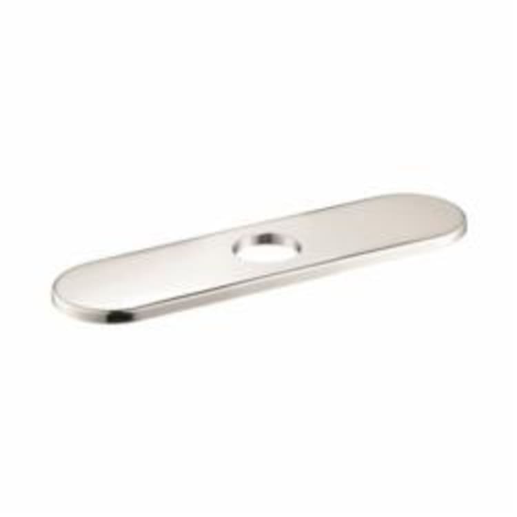 Hansgrohe 14019831 Universal Base Plate, For Use With 1-Hole Kitchen Faucet, 10 in L x 1/4 in H x 2-1/2 in W, Polycarbonate, Polished Nickel