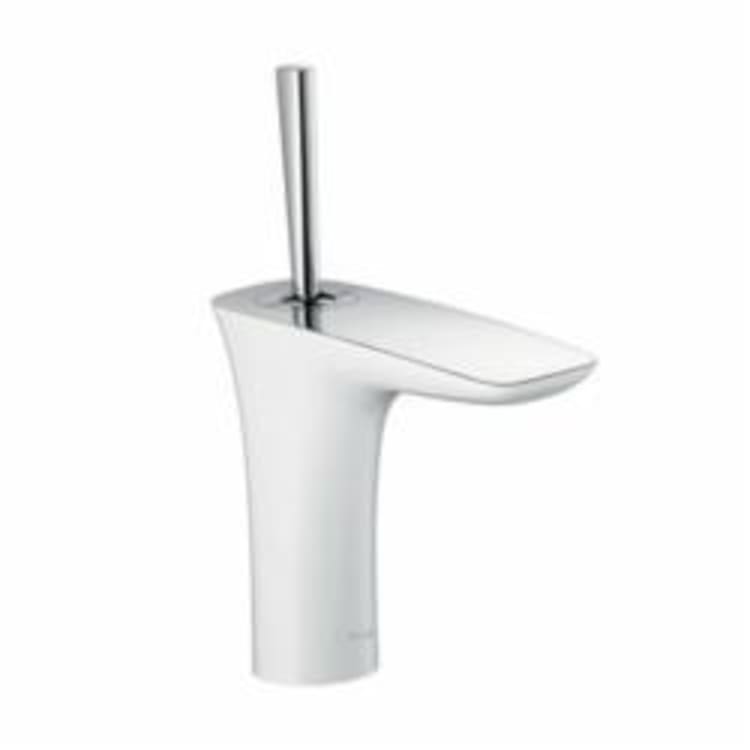 Hansgrohe 15074401 PuraVida 110 Bathroom Faucet, 1.2 gpm, 4-1/2 in H Spout, 1 Handle, Pop-Up Drain, 1 Faucet Hole, Chrome Plated/White, Import, Commercial