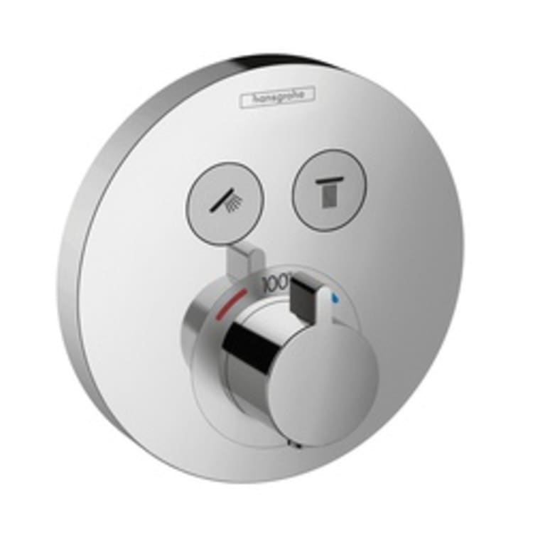 Hansgrohe 15743001 Round Thermostatic Trim, Polished Chrome