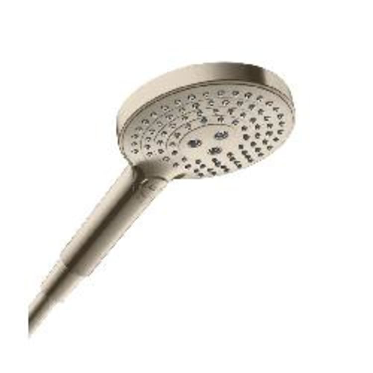 AXOR 26051821 ShowerSolutions 120 Hand Shower, 4-7/8 in Dia 3-Jet Shower Head, 2 gpm Flow Rate, G 1/2 Connection, Brushed Nickel