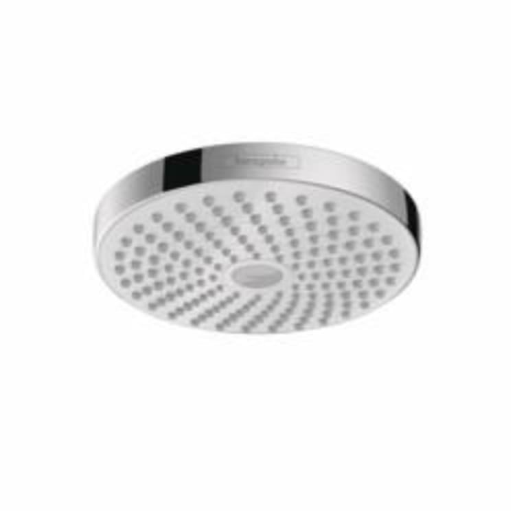 Hansgrohe 26523401 Croma Select S 180 2-Jet Shower Head, 2 gpm, 2 Sprays, Wall Mount, 7-3/8 in Dia x 3-3/8 in H Head