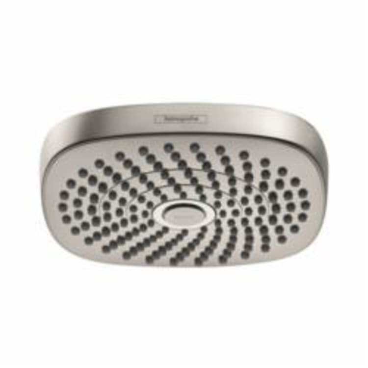 Hansgrohe 26528821 Croma Select E 180 2-Jet Shower Head, 2 gpm Flow Rate, 2 Sprays, Wall Mount, 7-3/8 in L x 3-3/8 in W Head