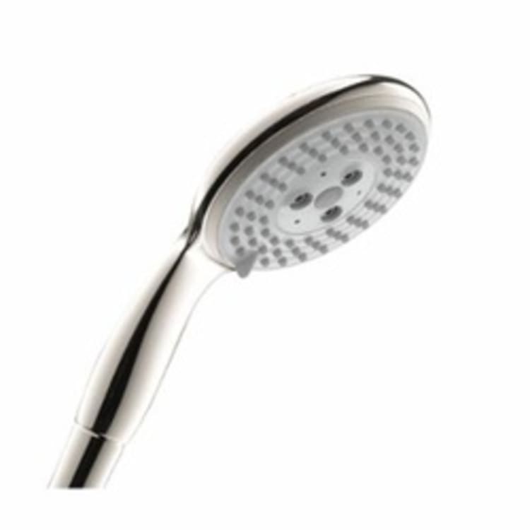 Hansgrohe 28502831 Raindance E 100 AIR 3-Jet Hand Shower, 2.5 gpm, 3 Sprays, 4-3/8 in Dia Head, 1/2 in