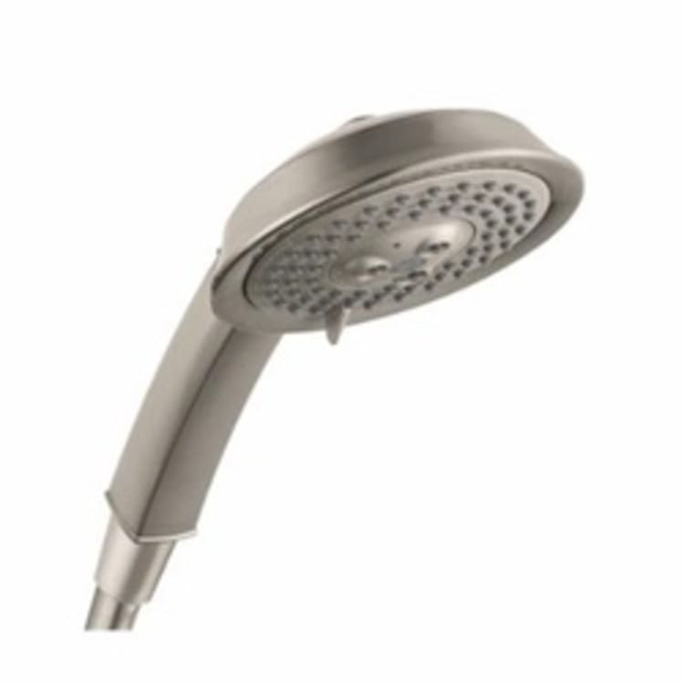 Hansgrohe 28548821 Raindance C 100 AIR 3-Jet Hand Shower, 2.5 gpm, 3 Sprays, 4-5/8 in Dia Head, 1/2 in