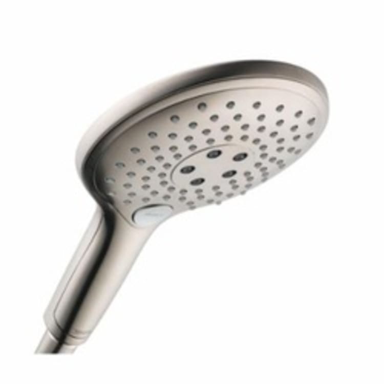 Hansgrohe 28588821 Raindance Select S 150 AIR 3-Jet Hand Shower, 2.5 gpm Flow Rate, 3 Sprays, 5-7/8 in Dia Head, 1/2 in Connection