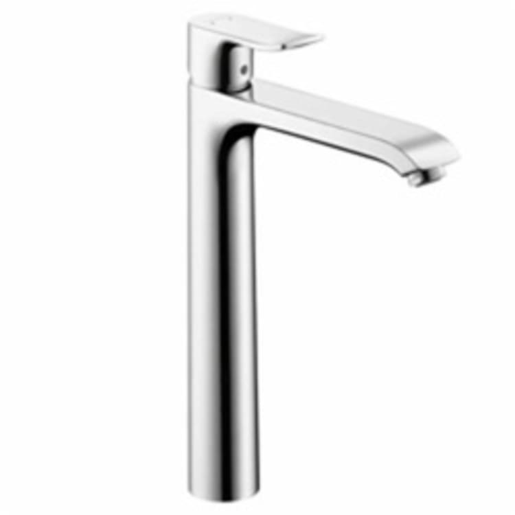 Hansgrohe 31082001 Metris 260 High Riser Bathroom Faucet, 1.2 gpm, 10 in H Spout, 1 Handle, Pop-Up Drain, 1 Faucet Hole, Chrome Plated, Import, Commercial