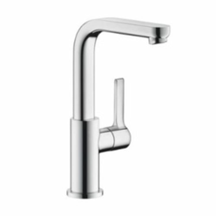 Hansgrohe 31161001 Metris S Tall Bathroom Faucet, 1.2 gpm, 8-7/8 in H Spout, 1 Handle, Pop-Up Drain, 1 Faucet Hole, Chrome Plated, Commercial