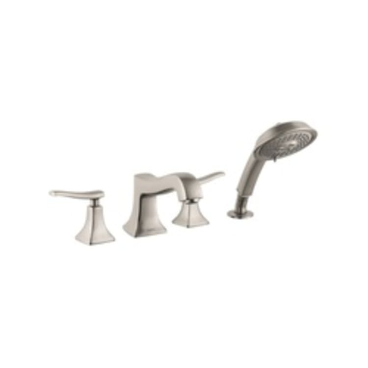 Hansgrohe 31314821 Metris C Roman Tub Filler Set Trim, 5 gpm, 10 in Center, Brushed Nickel, 2 Handles, Hand Shower Yes/No: Yes