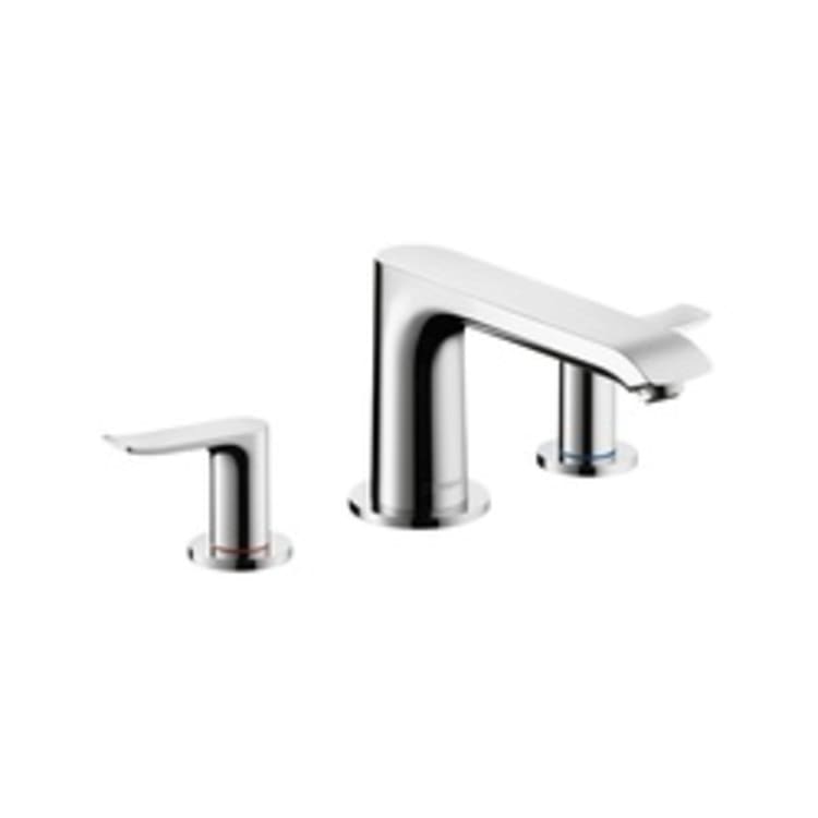 Hansgrohe 31440001 Metris E Roman Tub Set Trim, 10 gpm, 5 in Center, Chrome Plated, 2 Handles, Hand Shower Yes/No: No, Import