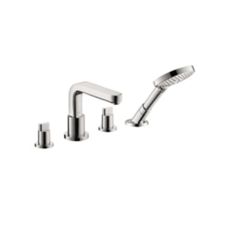 Hansgrohe 31446001 Roman Tub Trim Set, Metris S, 5 gpm, 10 in Center, Polished Chrome, 2 Handles, Traditional