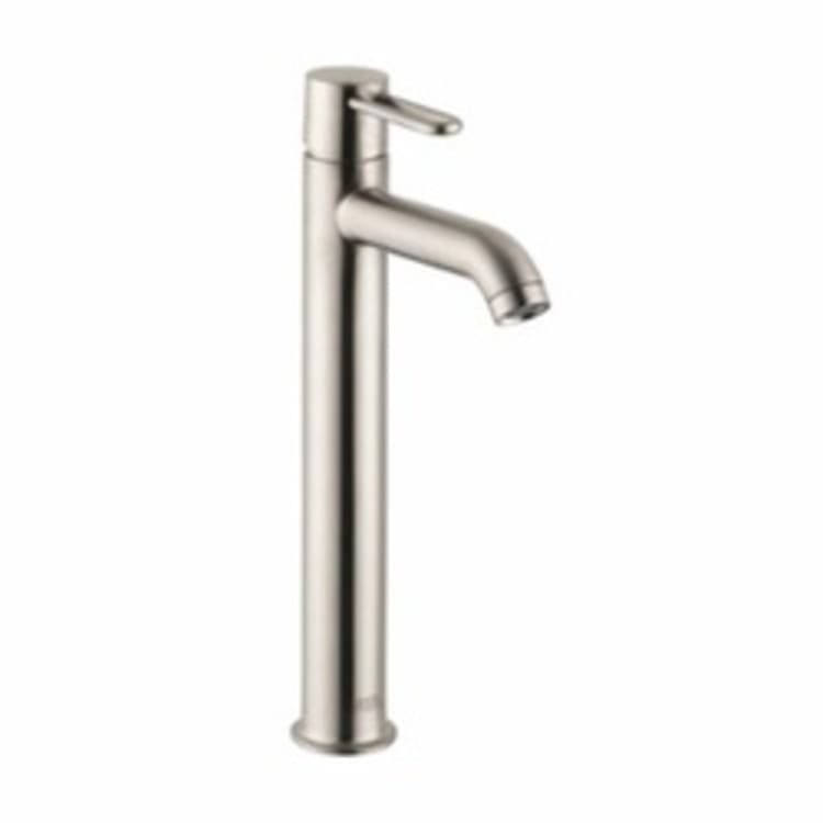 AXOR 38025821 Uno Tall Bathroom Faucet, Commercial, 1.2 gpm Flow Rate, 9-7/8 in H Spout, 1 Handles, Pop-Up Drain, 1 Faucet Holes, Brushed Nickel, Function: Traditional