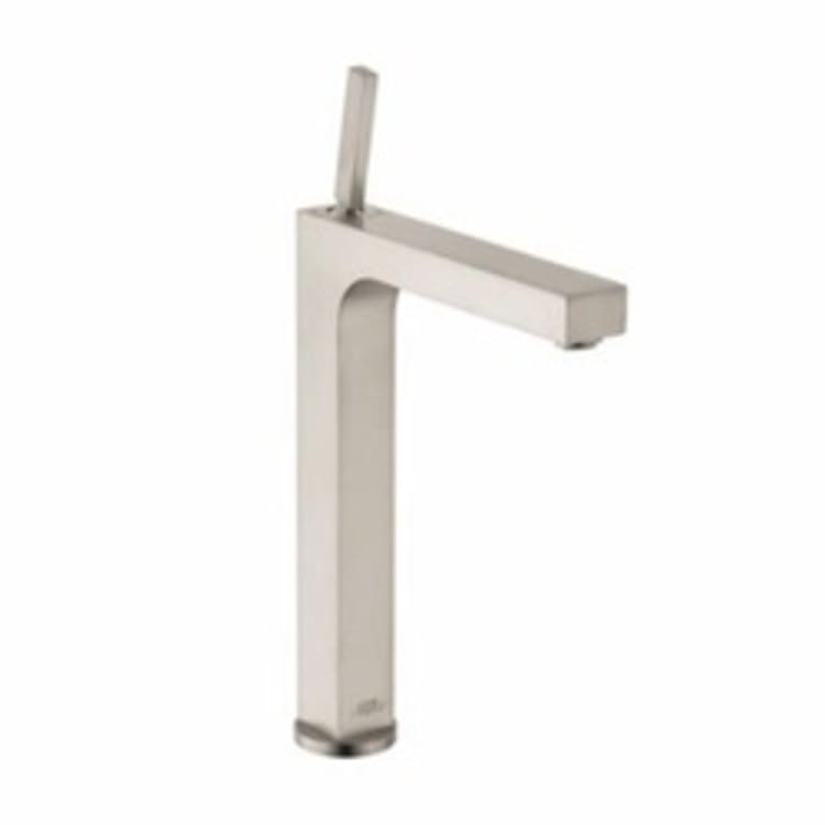AXOR 39020821 Citterio Tall Bathroom Faucet, Commercial, 1.2 gpm Flow Rate, 10-3/4 in H Spout, 1 Handles, Pop-Up Drain, 1 Faucet Holes, Brushed Nickel, Function: Traditional