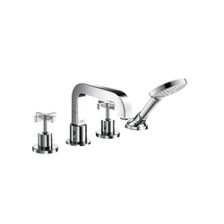 Hansgrohe 39453001 Axor Citterio Roman Tub Set Trim, 5 gpm, 4.38 in Center, Chrome Plated, 2 Handles, Hand Shower Yes/No: Yes, Import