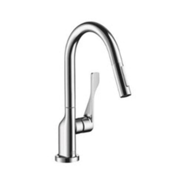 Hansgrohe 39836001 Axor Citterio Pull-Down Prep Kitchen Faucet, 1.5 gpm, Chrome Plated, 1 Handles, Residential