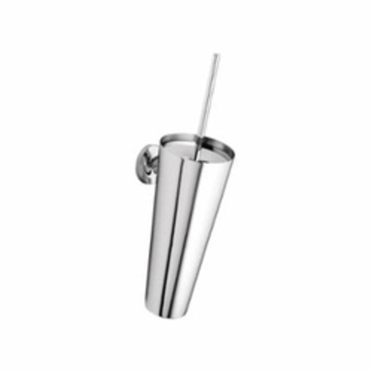 Hansgrohe 40835000 Axor Starck Toilet Brush With Holder, 14-5/8 in H, Solid Brass, Chrome Plated